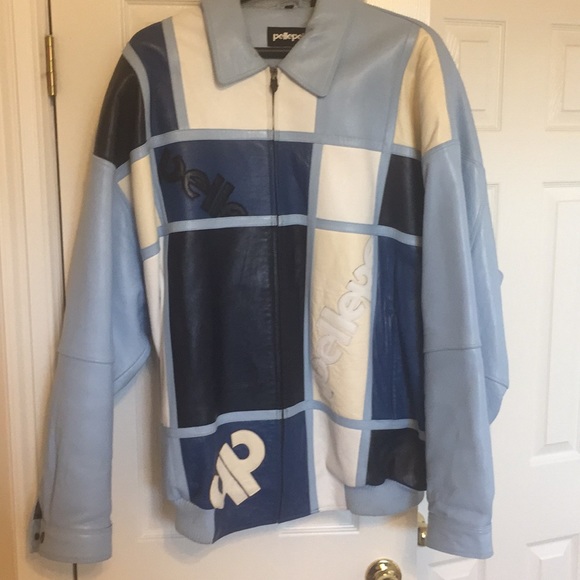 Pelle Pelle Other - Pellepelle navy & light blue/ beige leather coat